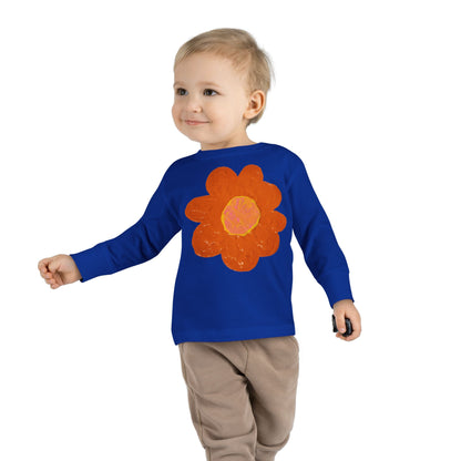 BIG ORANGE FLOWER TODDLER LONG SLEEVE TEE