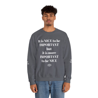 BE NICE CREWNECK SWEATSHIRT DARK COLORS