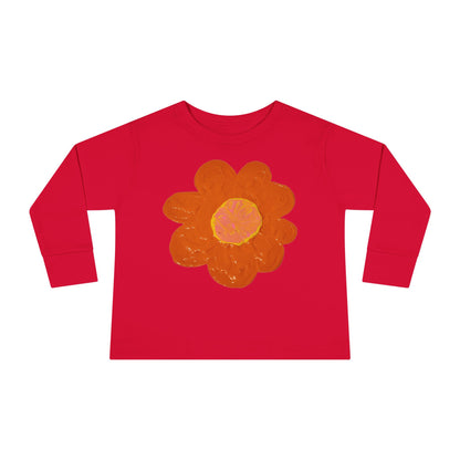 BIG ORANGE FLOWER TODDLER LONG SLEEVE TEE
