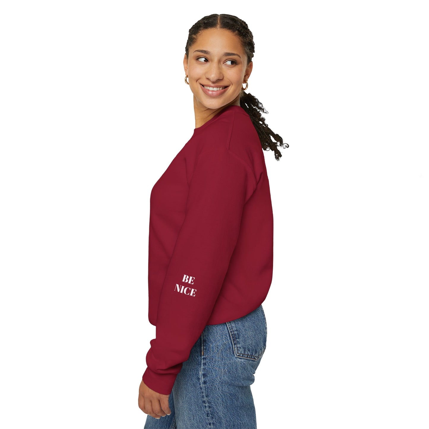 BE NICE CREWNECK SWEATSHIRT DARK COLORS