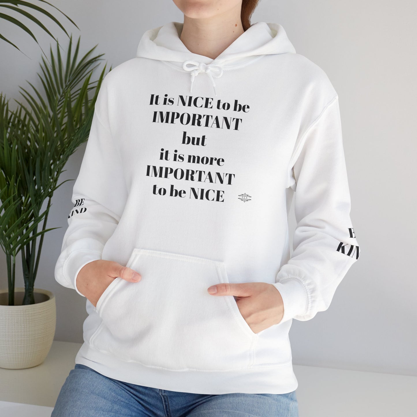 BE NICE HOODED SWEATSHIRT