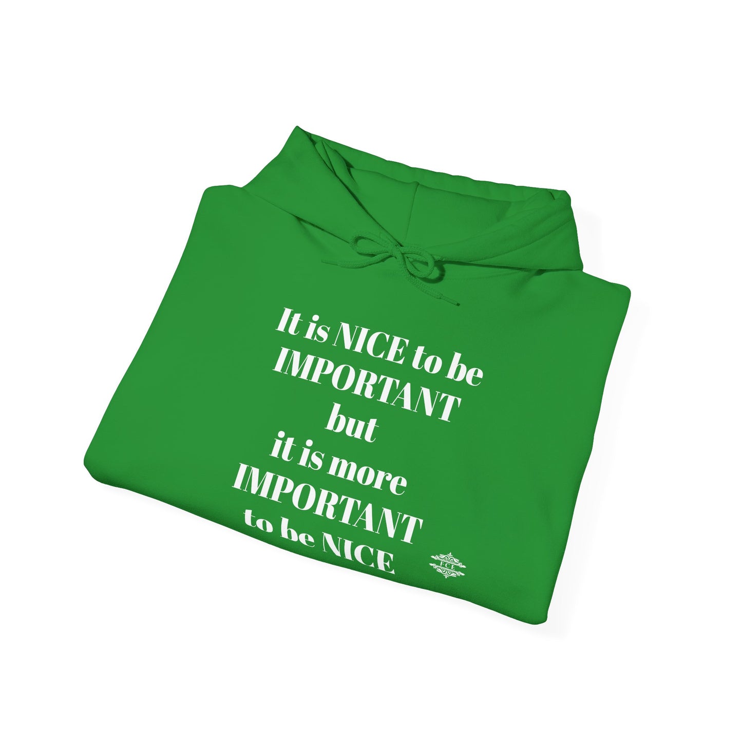 BE NICE HOODED SWEATSHIRT