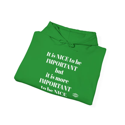 BE NICE HOODED SWEATSHIRT