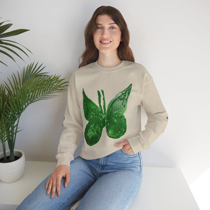 GREEN BUTTERFLY CREWNECK SWEATSHIRT