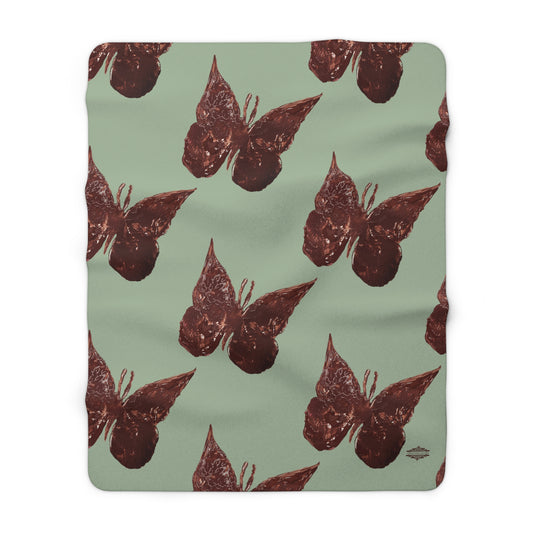 SAGE GREEN SHERPA FLEECE BLANKET