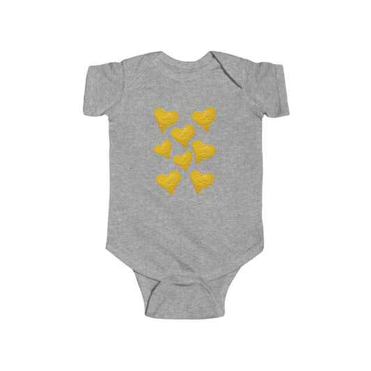 CUTE YELLOW HEART INFANT BODYSUIT