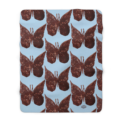LIGHT BLUE SHERPA FLEECE BLANKET