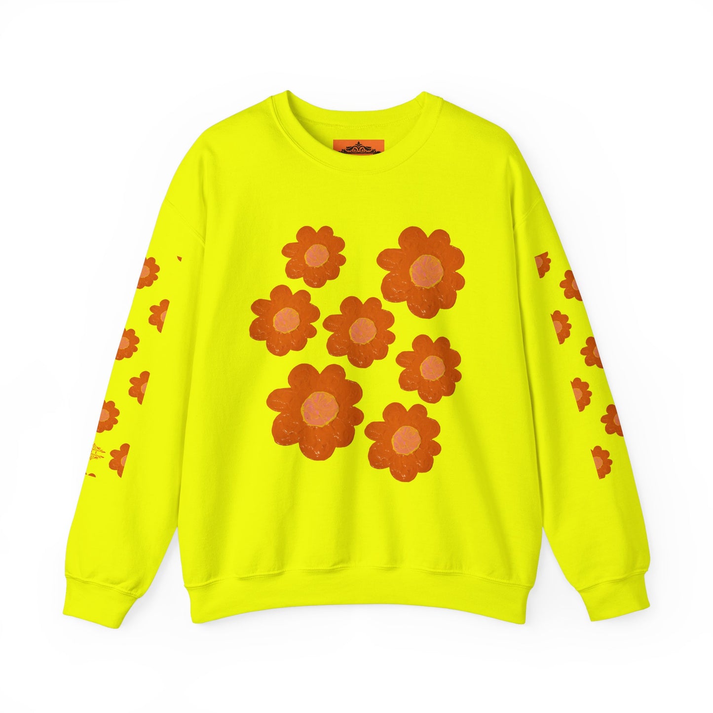 ORANGE FLOWERS SWEATSHIRT
