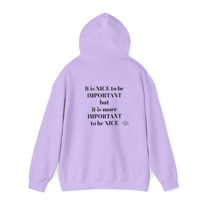 BE NICE HOODED SWEATSHIRT