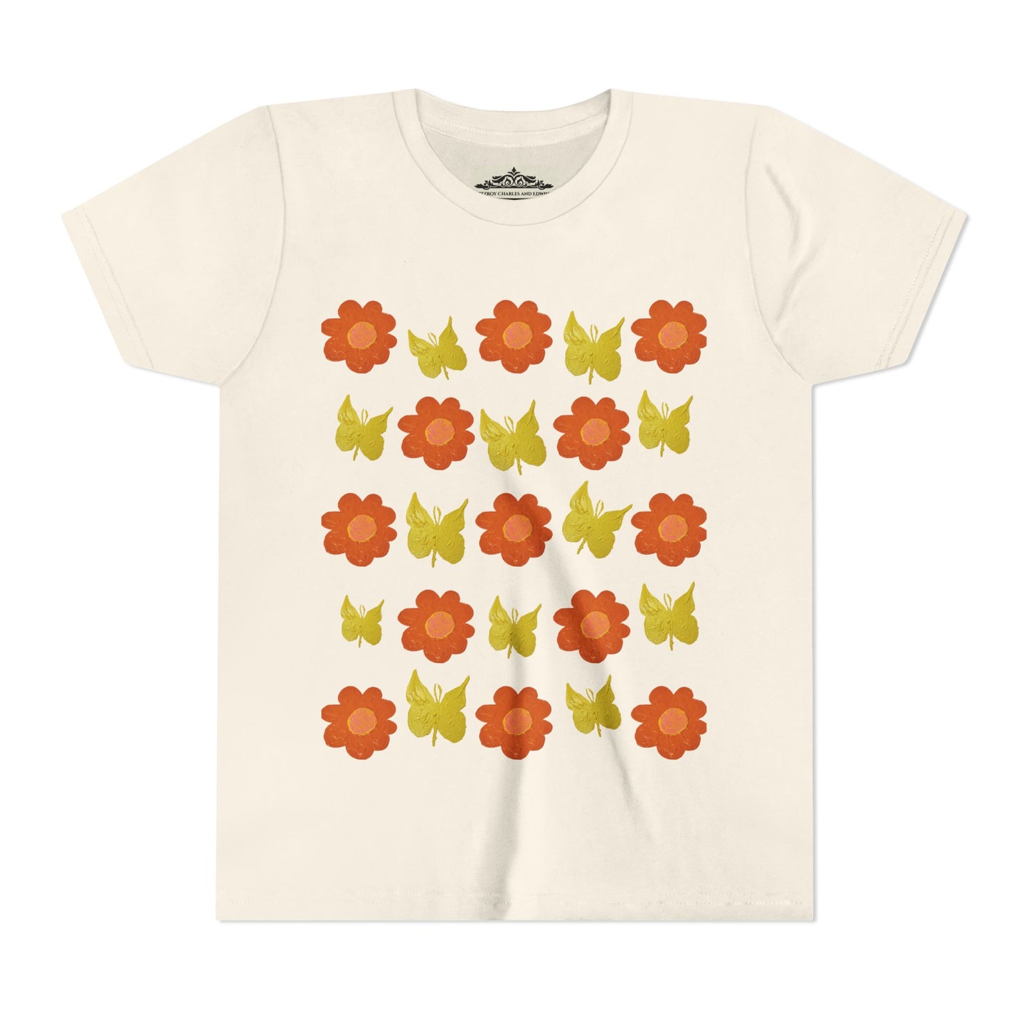 FLOWER AND BUTTERFLY TEE SHIRT