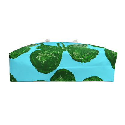 STRIKING GREEN BUTTERFLY WEEKENDER TOTE