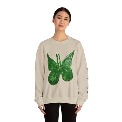 GREEN BUTTERFLY CREWNECK SWEATSHIRT