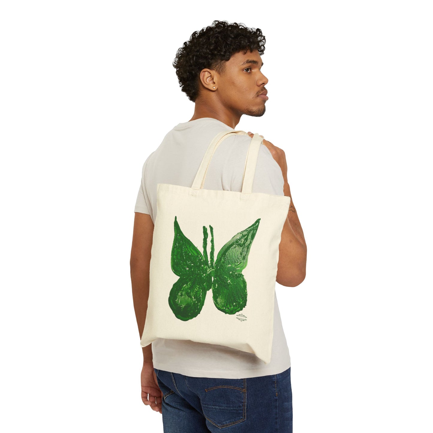 BUTTERFLY COTTON CANVAS TOTE BAG