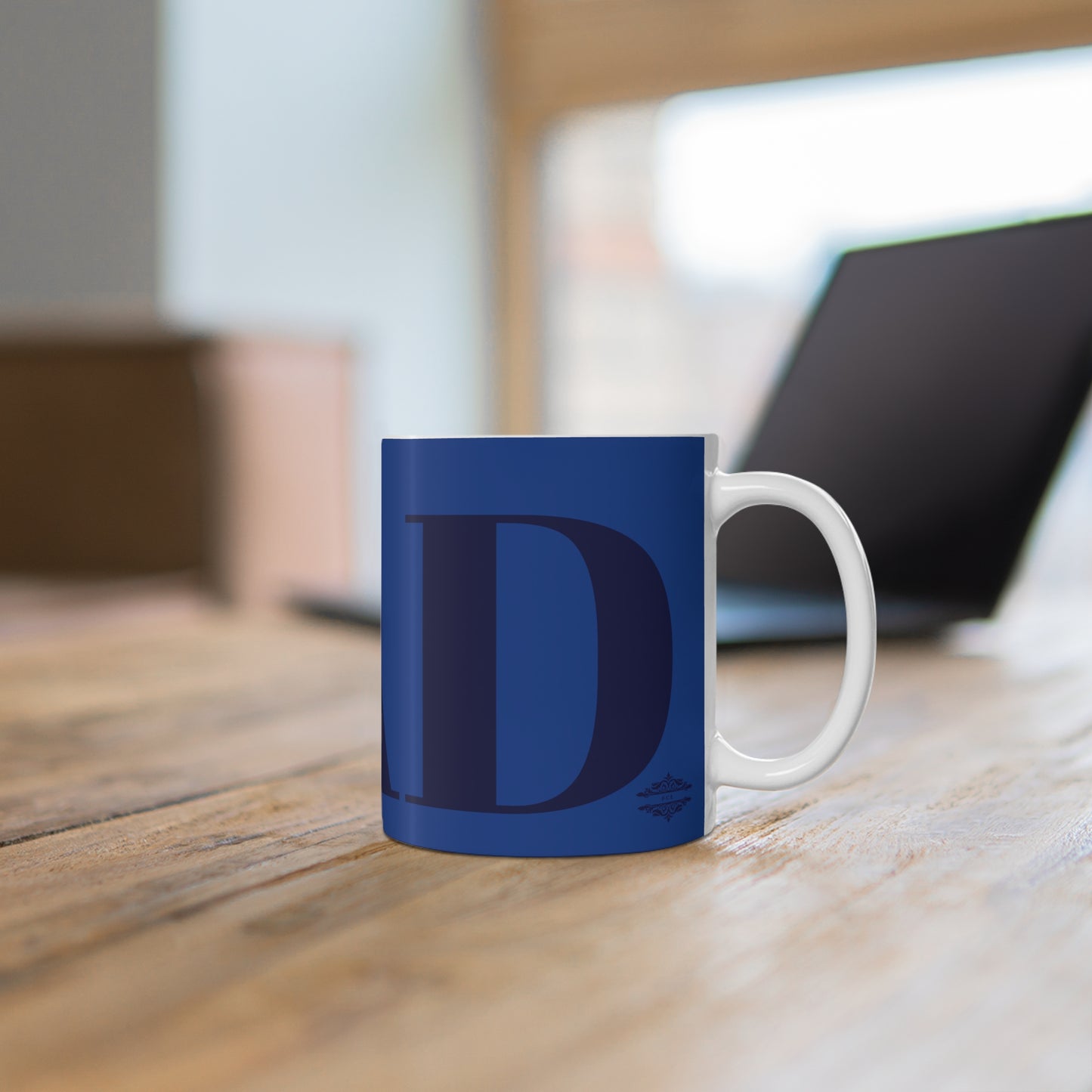 DARK BLUE ON BLUE DAD MUG