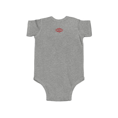 PLAYFUL RED PATTERN INFANT BODYSUIT