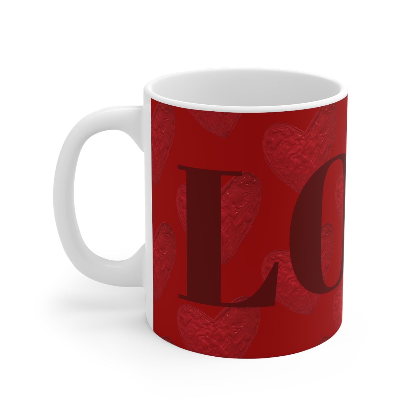 RED HEARTS WITH DEEP RED LOVE MUG
