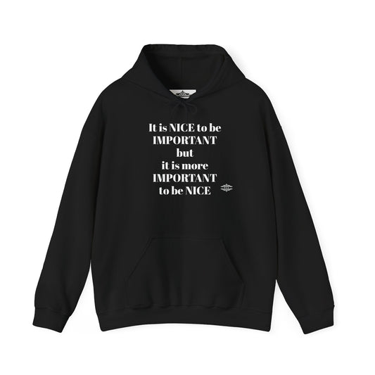 BE NICE HOODED SWEATSHIRT