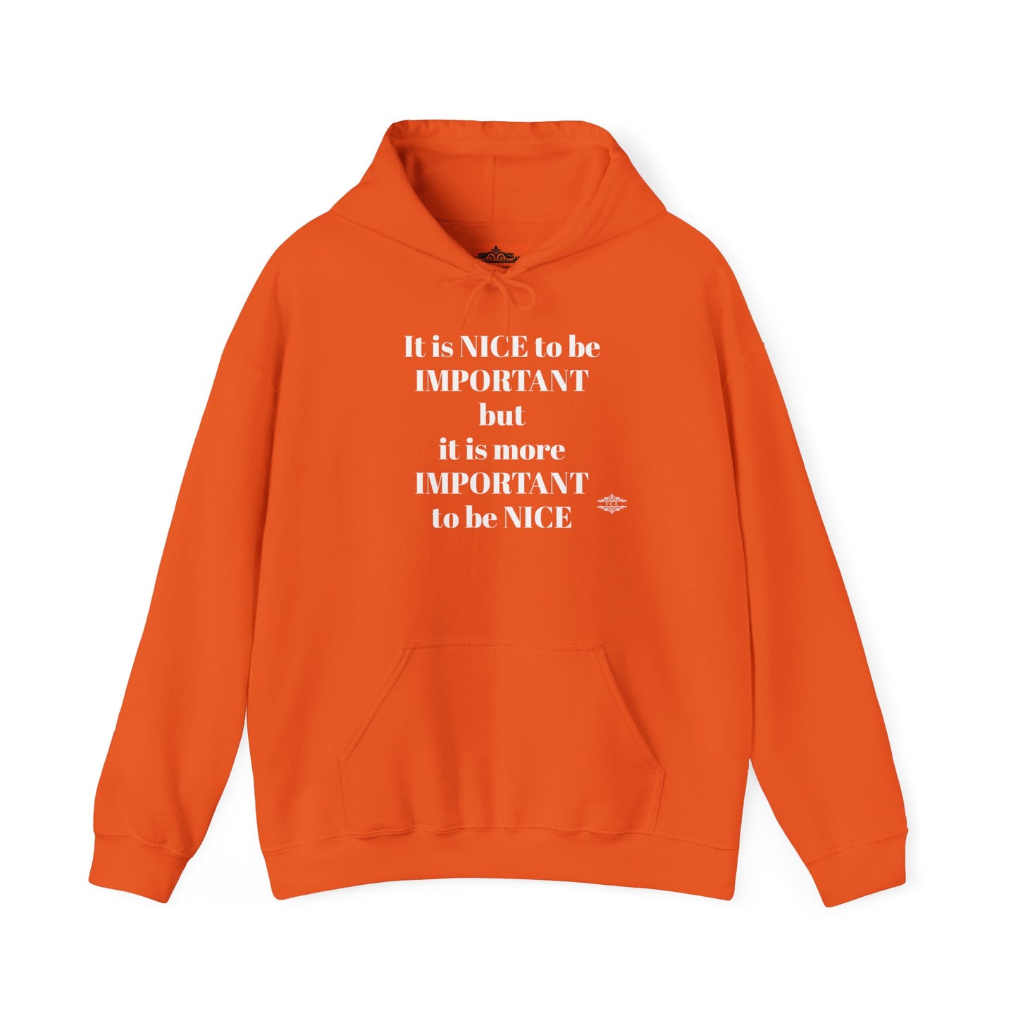 BE NICE HOODED SWEATSHIRT