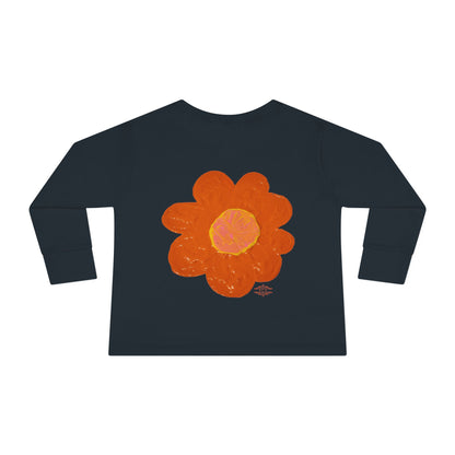 BIG ORANGE FLOWER TODDLER LONG SLEEVE TEE
