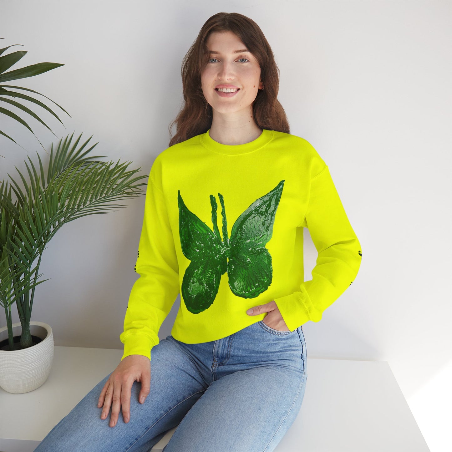 GREEN BUTTERFLY CREWNECK SWEATSHIRT