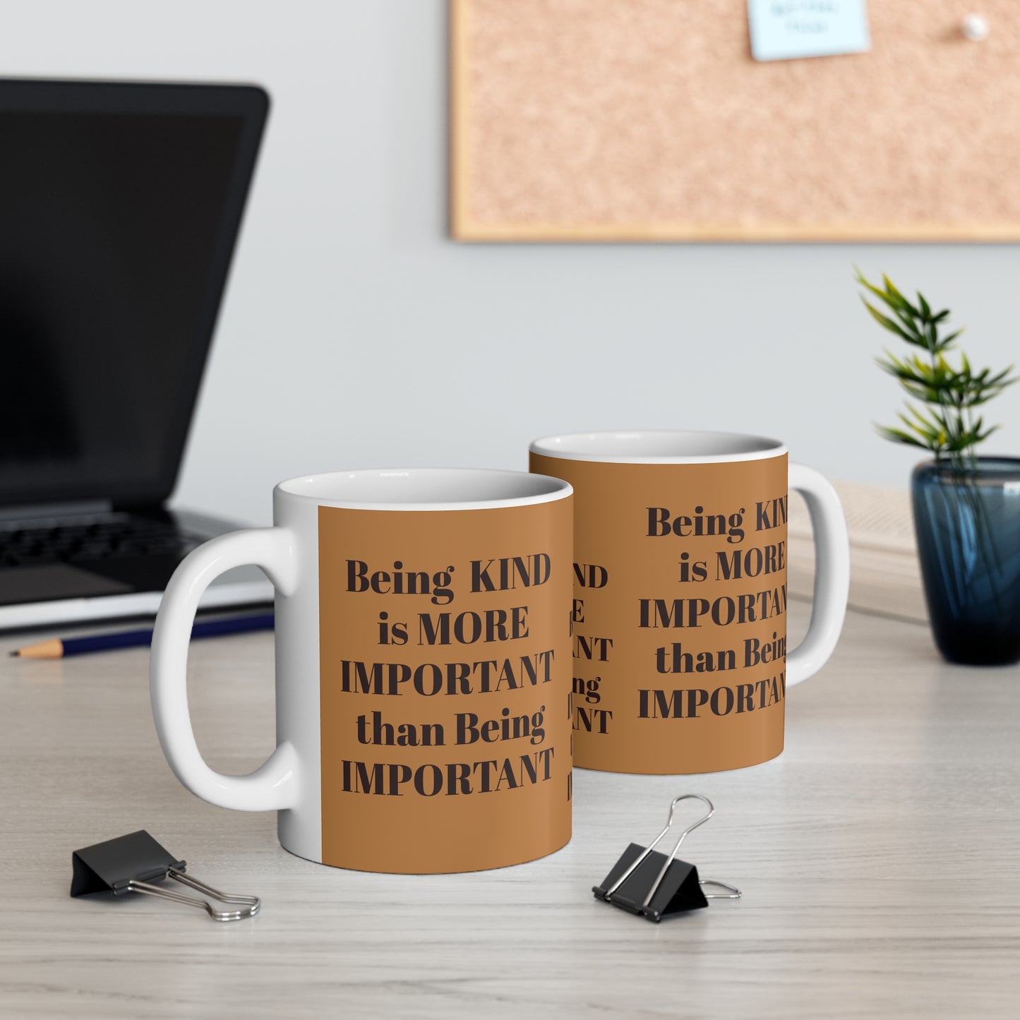 LIGHT BROWN BE KIND MUG
