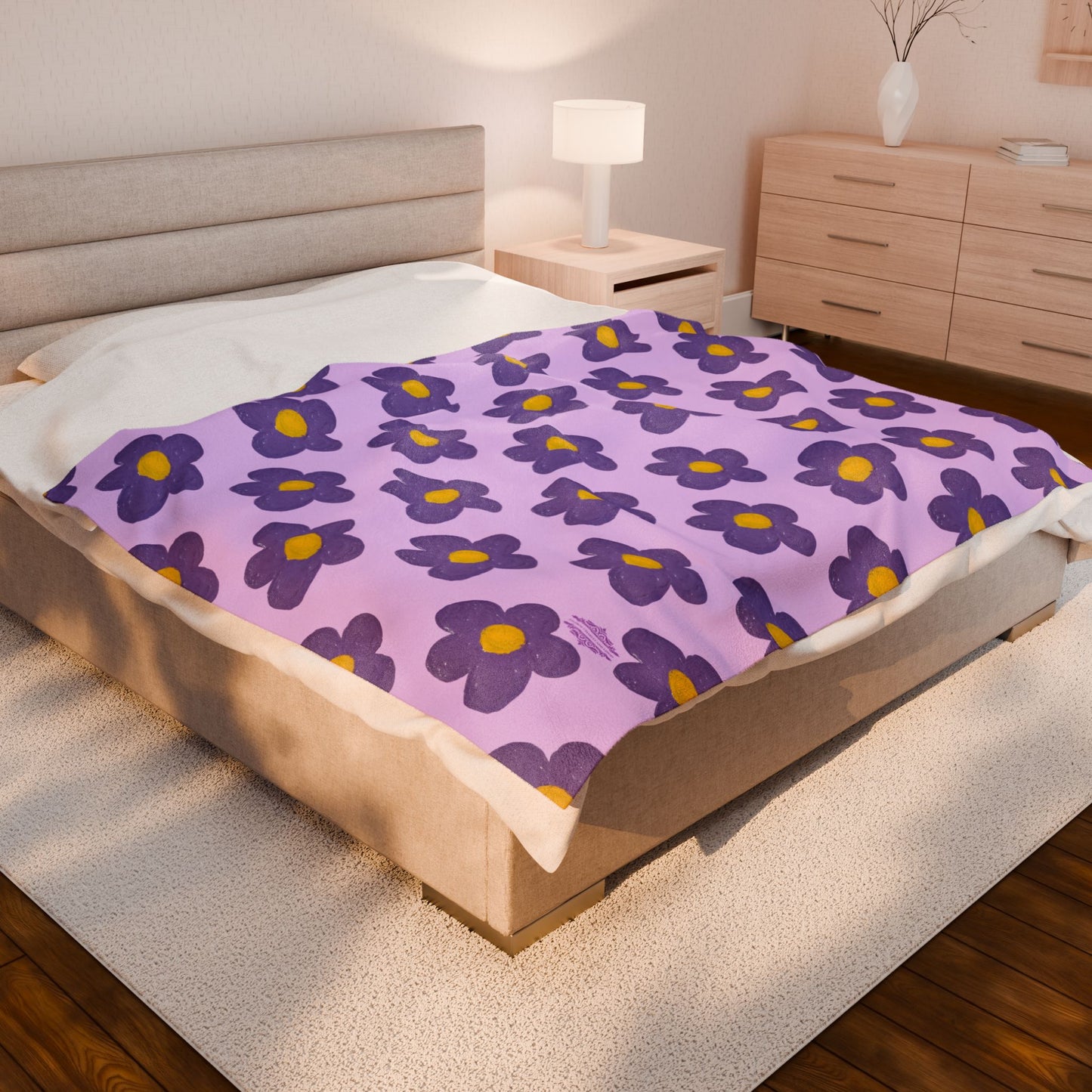 LAVENDER VELVETEEN PLUSH BLANKET