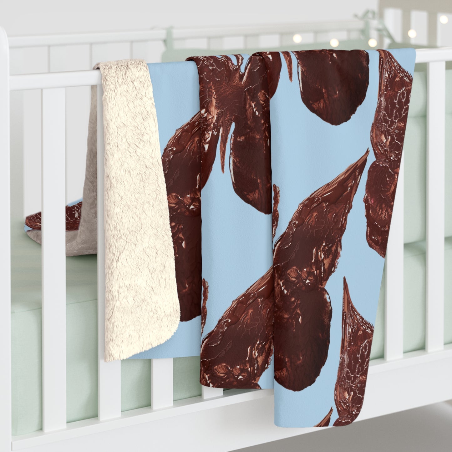 LIGHT BLUE SHERPA FLEECE BLANKET