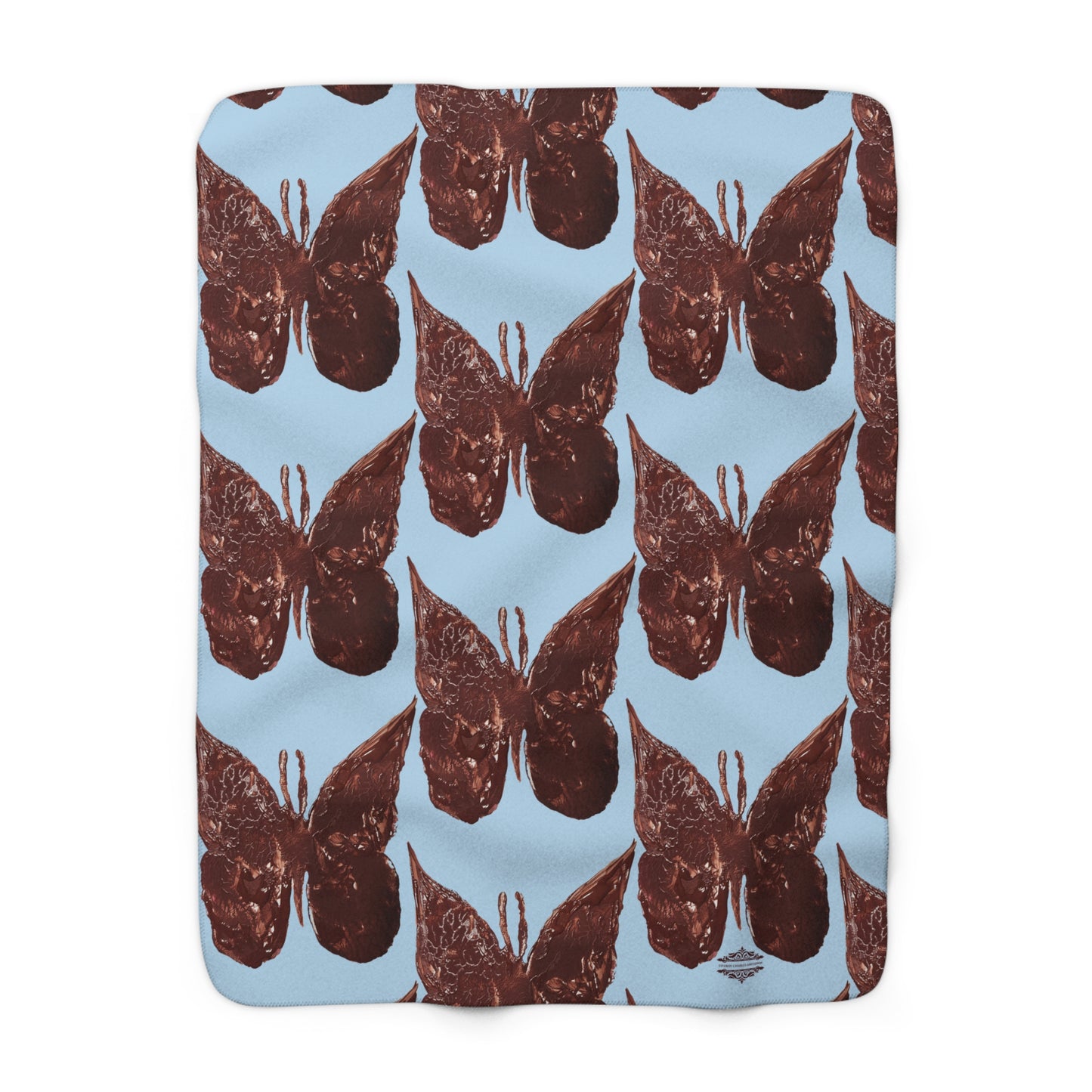 LIGHT BLUE SHERPA FLEECE BLANKET
