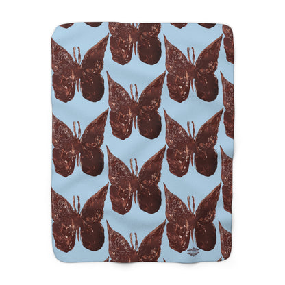 LIGHT BLUE SHERPA FLEECE BLANKET
