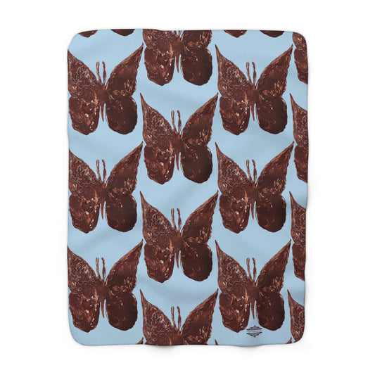 LIGHT BLUE SHERPA FLEECE BLANKET