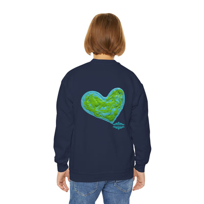 DREAMY BLUE AND GREEN HEARTS SWEATSHIRT
