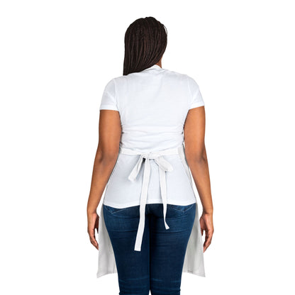 WHITE APRON WITH SPRING GREEN BUTTERFLIES