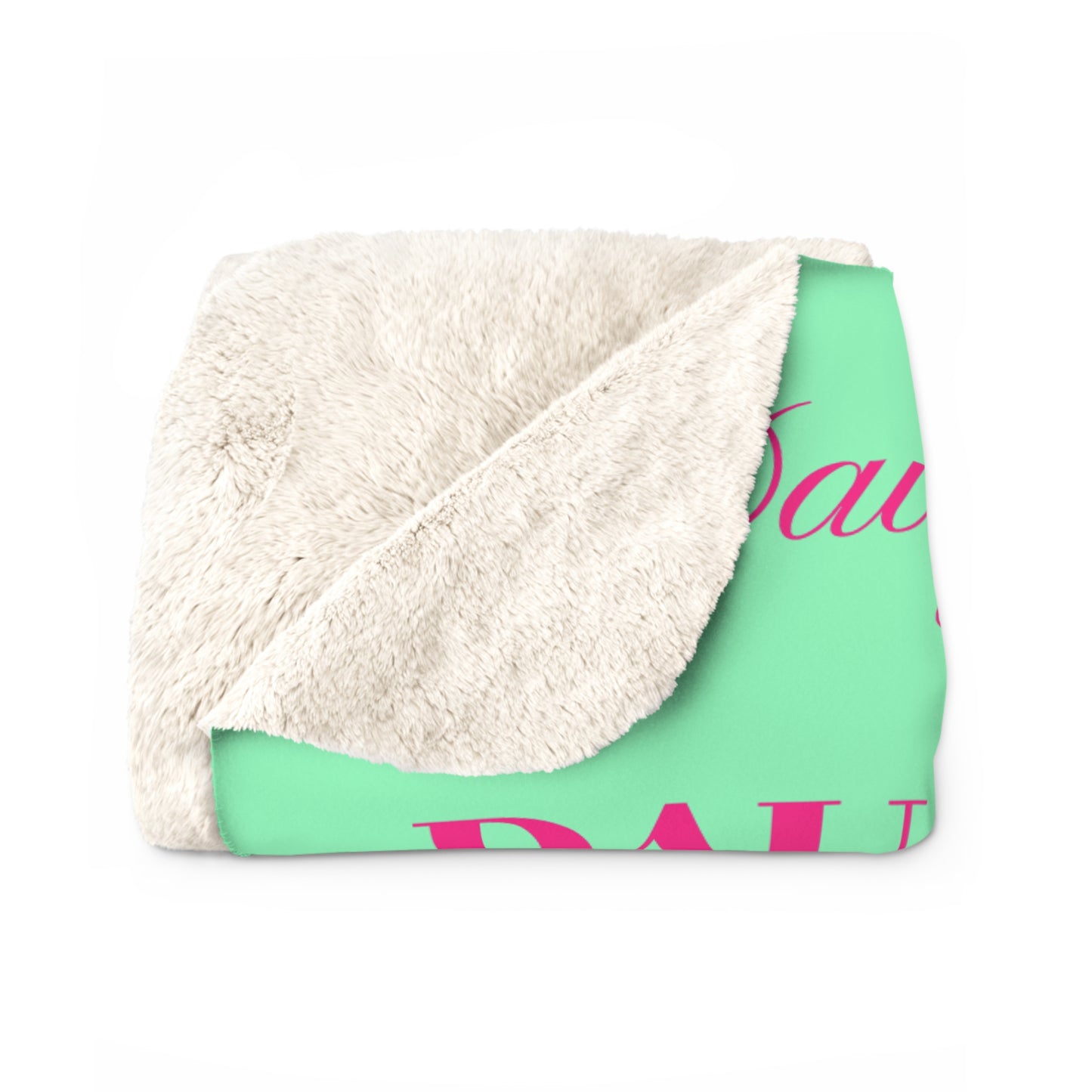 MINT GREEN DAUGHTER SHERPA FLEECE BLANKET