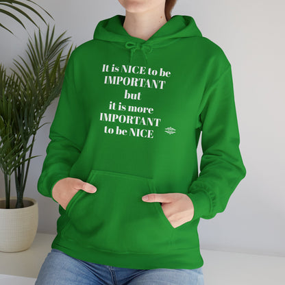 BE NICE HOODED SWEATSHIRT