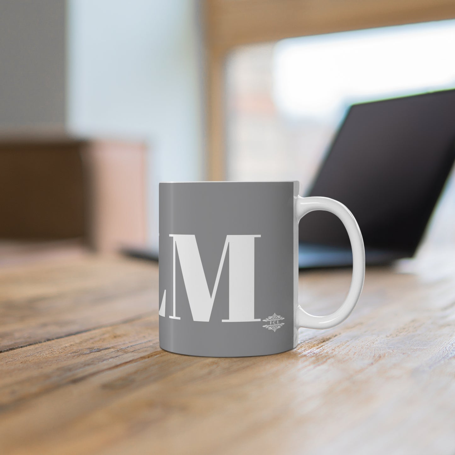 SOOTHING GREY AND WHITE CALM MUG