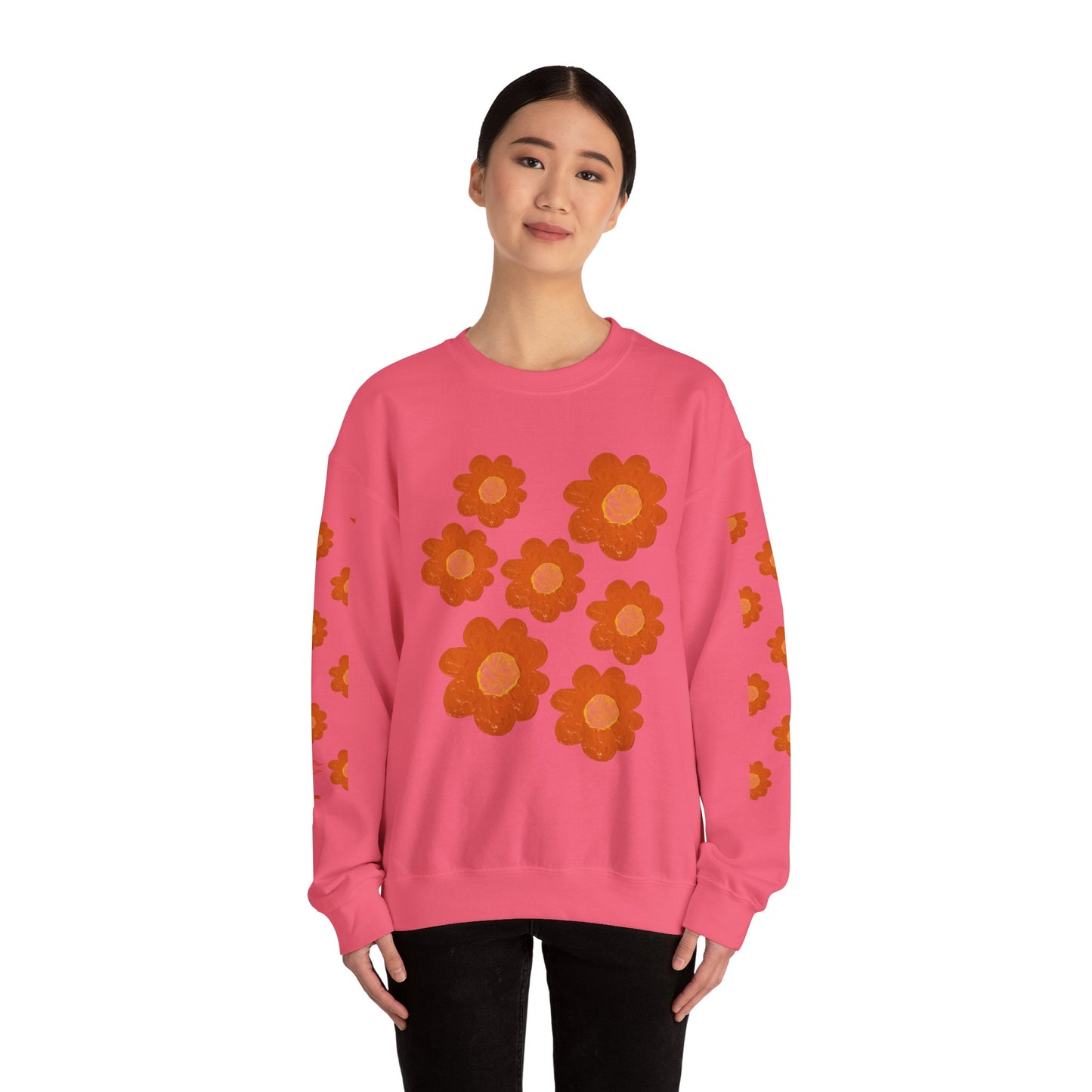 ORANGE FLOWERS SWEATSHIRT
