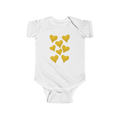 CUTE YELLOW HEART INFANT BODYSUIT