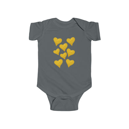 CUTE YELLOW HEART INFANT BODYSUIT
