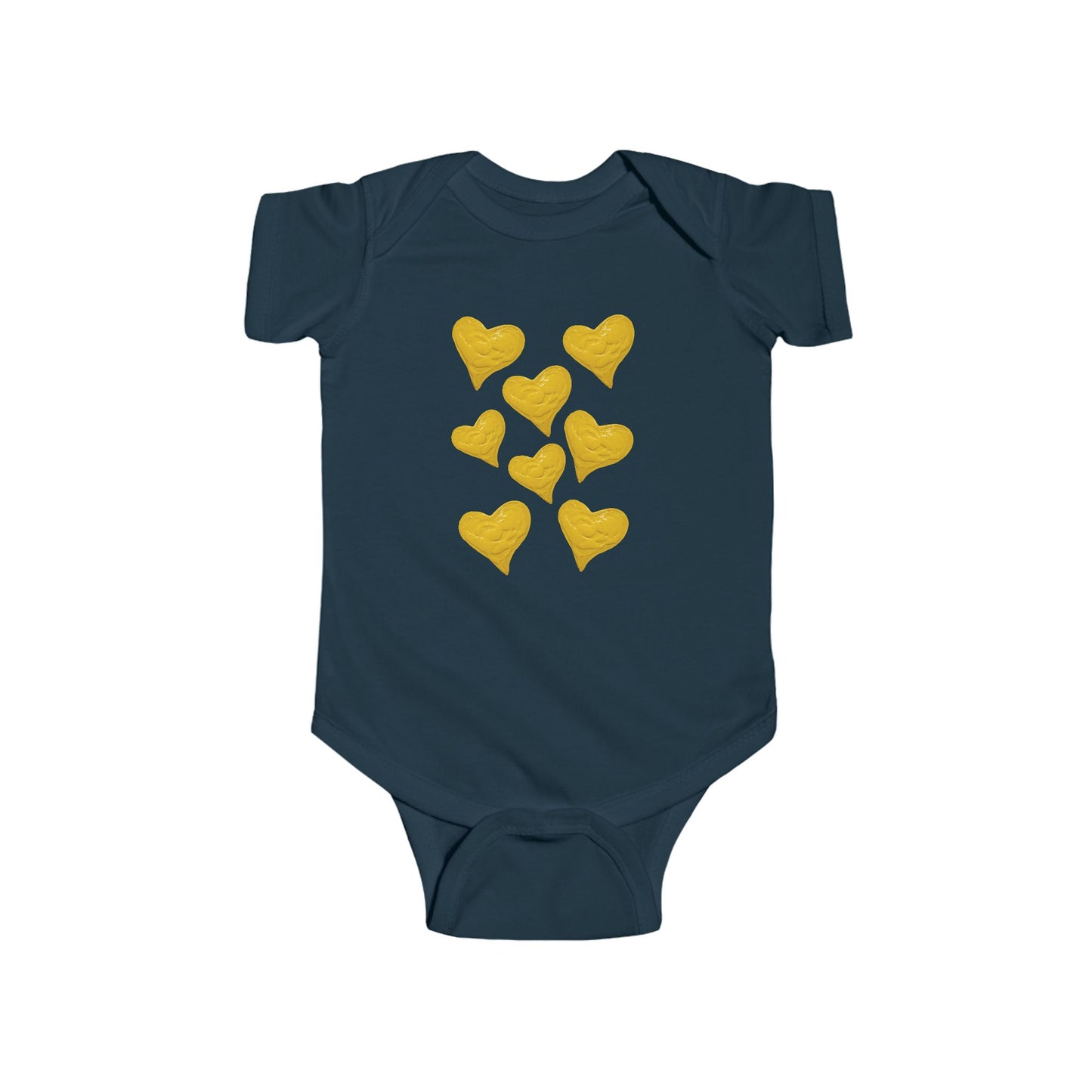 CUTE YELLOW HEART INFANT BODYSUIT