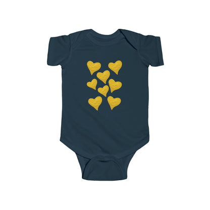 CUTE YELLOW HEART INFANT BODYSUIT