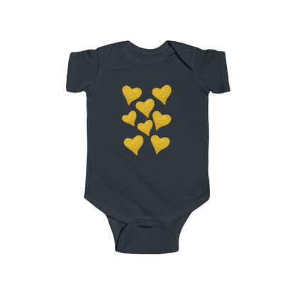 CUTE YELLOW HEART INFANT BODYSUIT