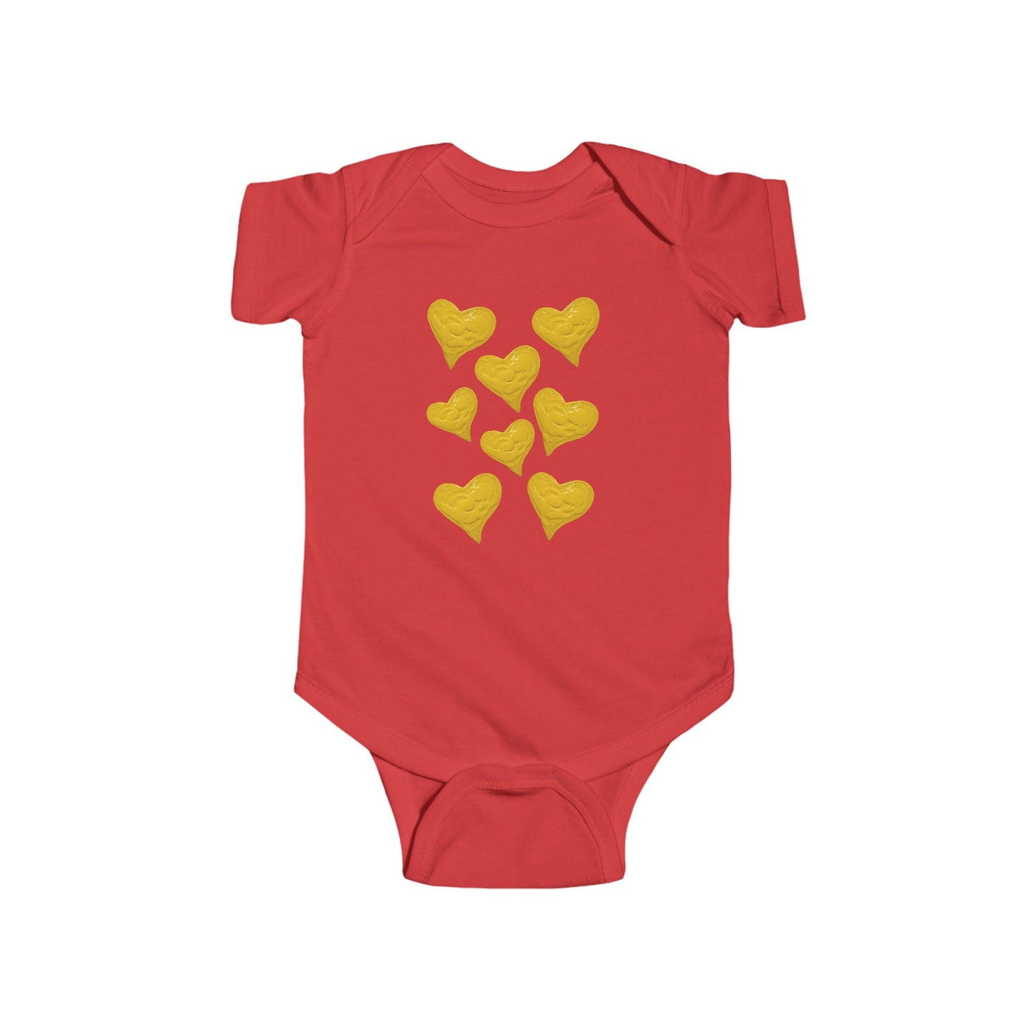 CUTE YELLOW HEART INFANT BODYSUIT