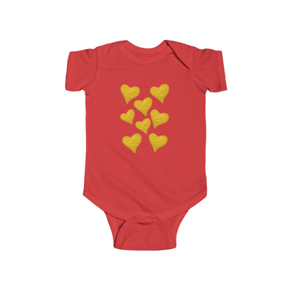 CUTE YELLOW HEART INFANT BODYSUIT