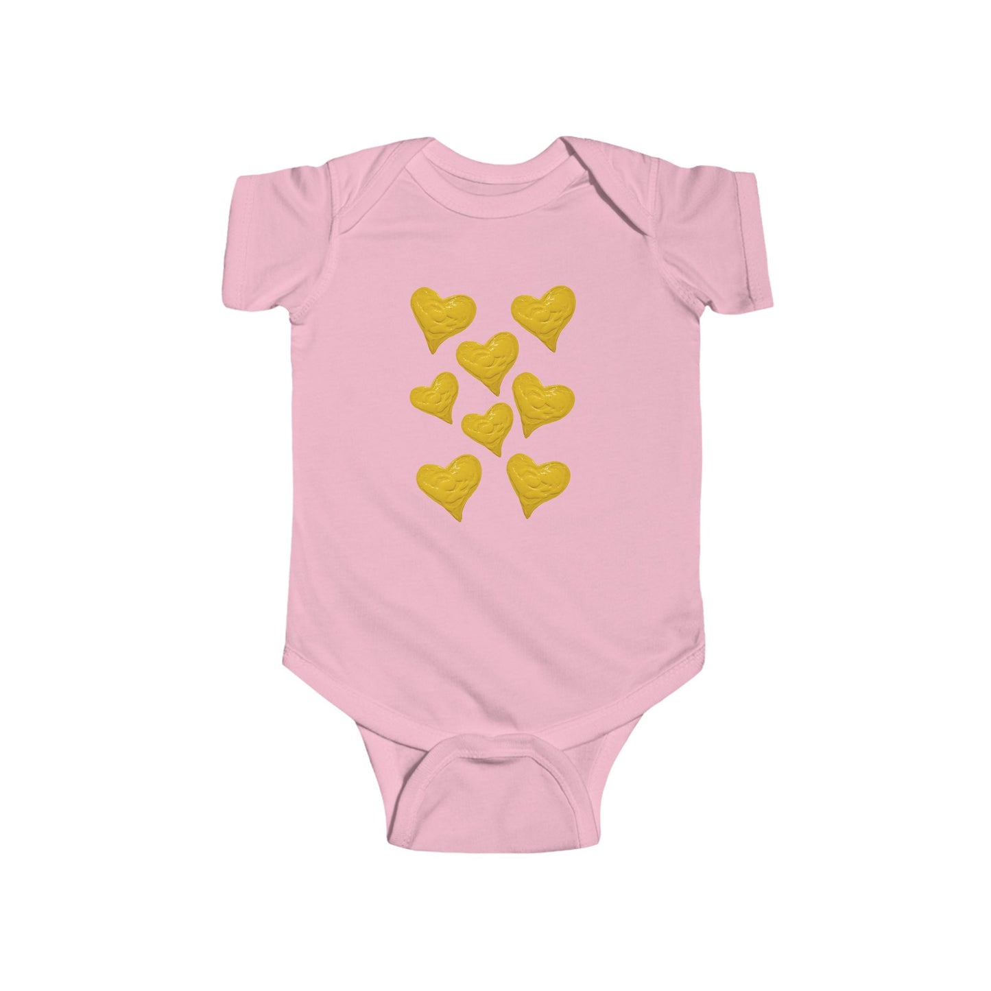 CUTE YELLOW HEART INFANT BODYSUIT