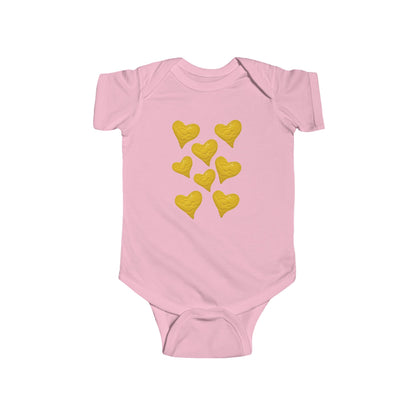 CUTE YELLOW HEART INFANT BODYSUIT
