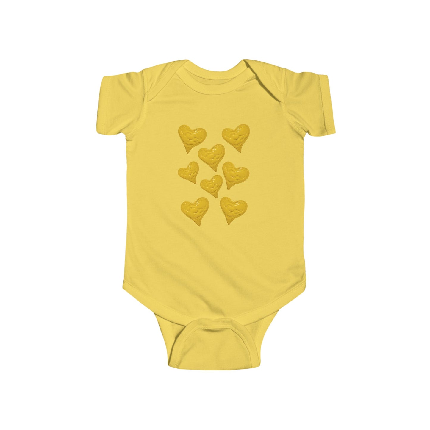 CUTE YELLOW HEART INFANT BODYSUIT