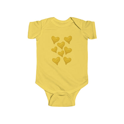CUTE YELLOW HEART INFANT BODYSUIT