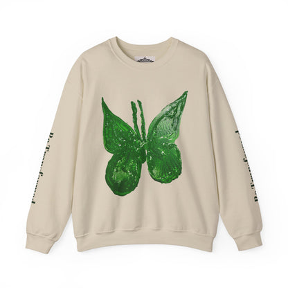GREEN BUTTERFLY CREWNECK SWEATSHIRT
