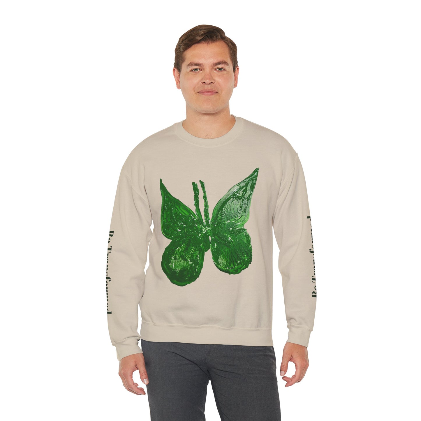 GREEN BUTTERFLY CREWNECK SWEATSHIRT