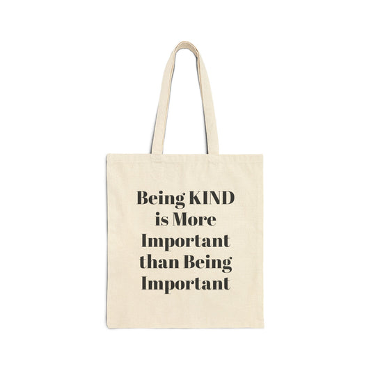BEING KIND COTTON CANVAS TOTE BAG